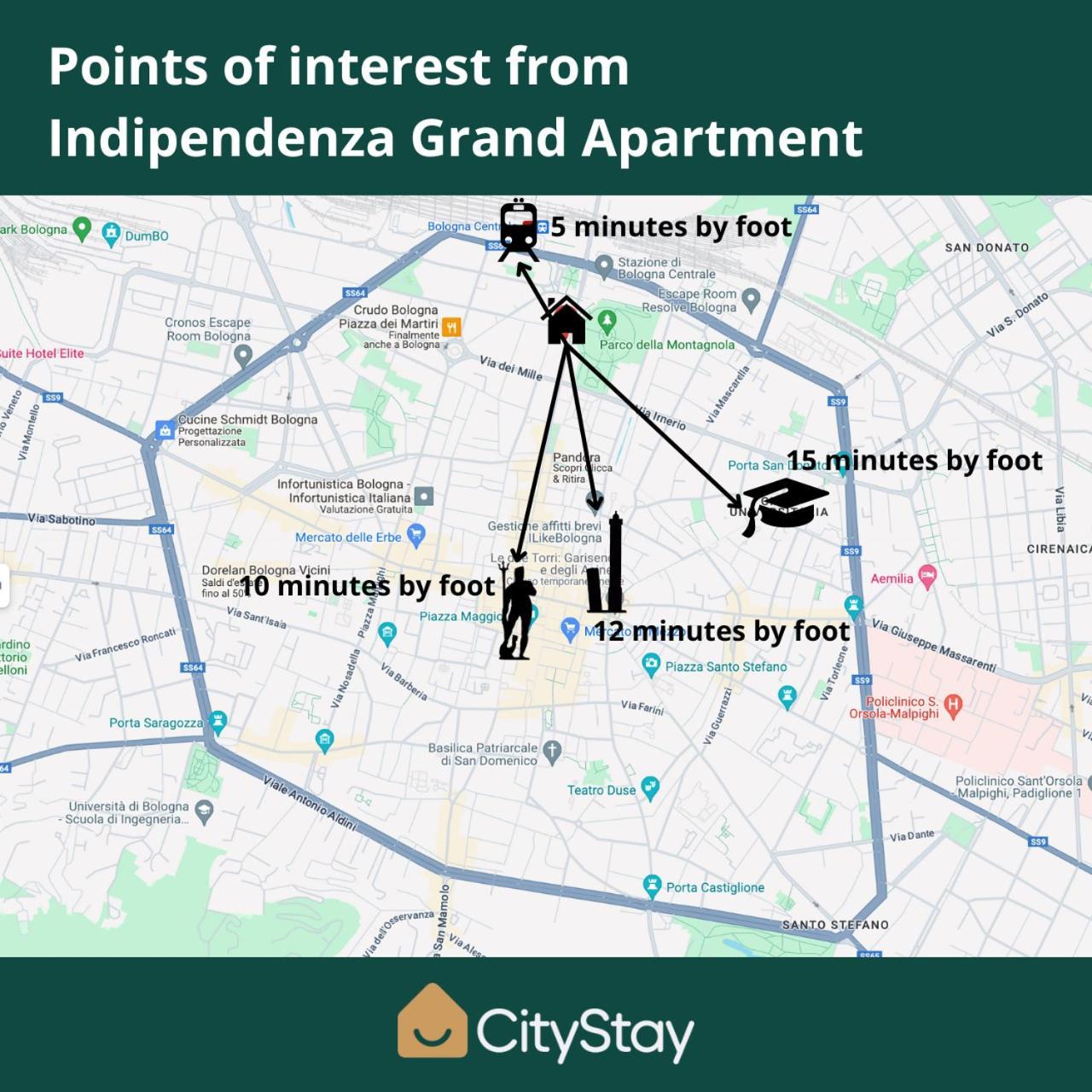 בולוניה Citystay I Indipendenza Grand Apartment מראה חיצוני תמונה
